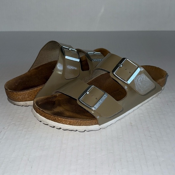 Birkenstock Birko-Flor Taupe Arizona Footbed Sandals - Picture 1 of 10
